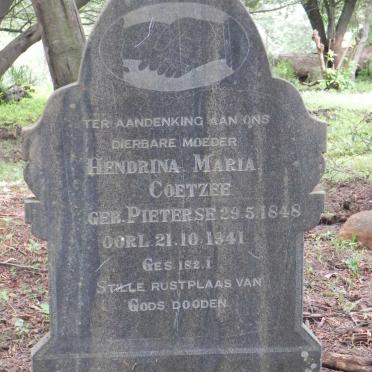 COETZEE Hendrina Maria nee PIETERSE 1848-1941