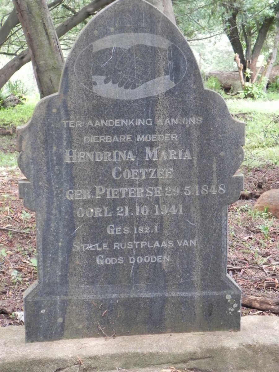 COETZEE Hendrina Maria nee PIETERSE 1848-1941