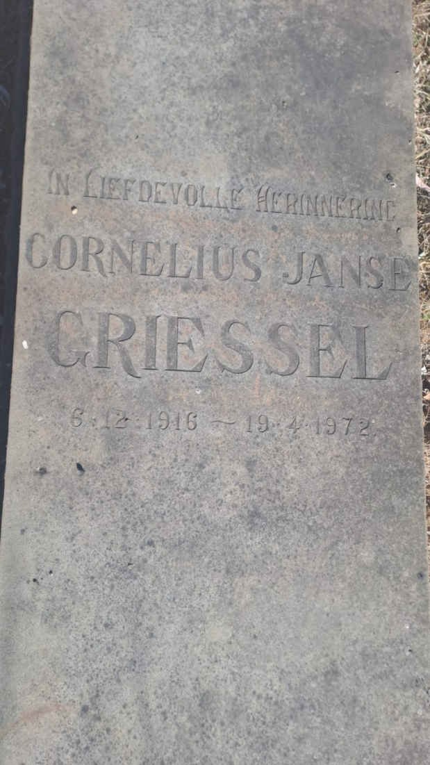 GRIESSEL Cornelius Janse 1916-1972