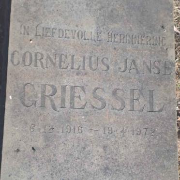 GRIESSEL Cornelius Janse 1916-1972