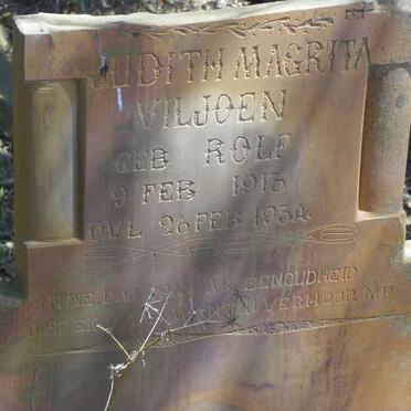 VILJOEN Judith Magrita nee ROLF 1913-1934