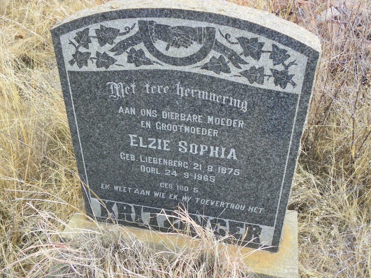 KRITZINGER Elzie Sophia nee LIEBENBERG 1875-1965