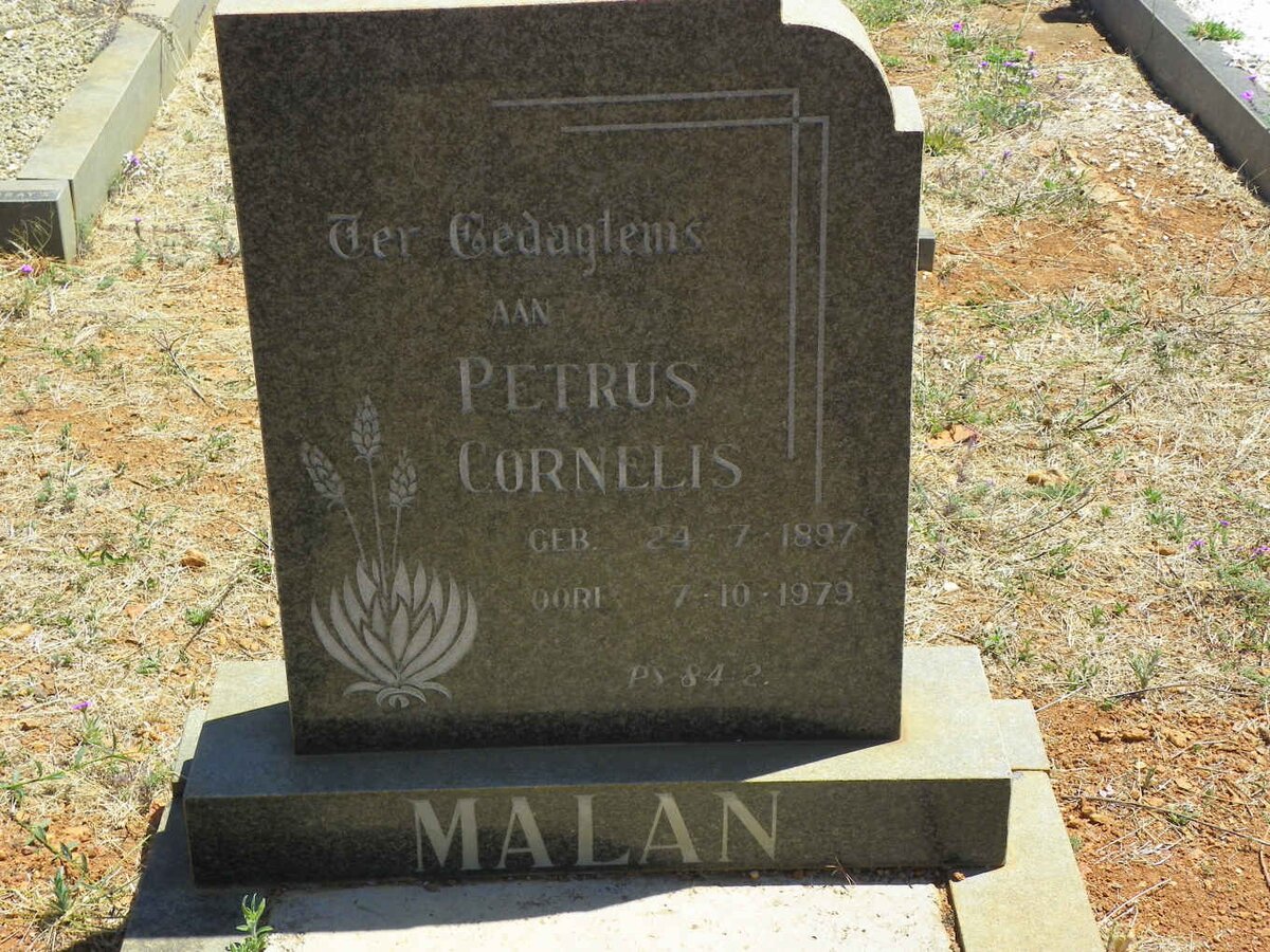 MALAN Petrus Cornelis 1897-1979