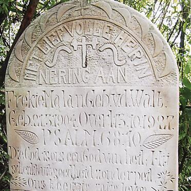 MALAN Frekie nee V.D. WALT 1904-1927