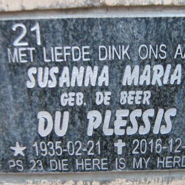 PLESSIS Susanna Maria, du nee DE BEER 1935-2016