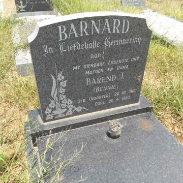 BARNARD Barend J. nee VORSTER 1916-1983