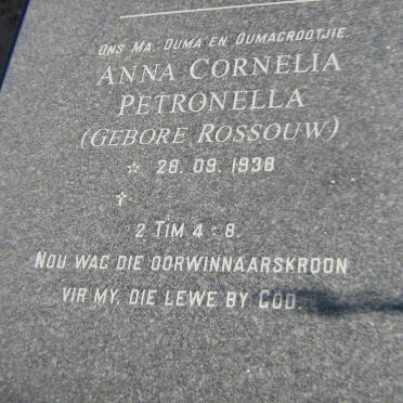 BADENHORST Hendrik Johannes 1931-2016 &amp; Anna Cornelia Petronella ROSSOUW 1938-