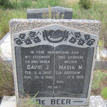 BEER David J., de 1900-1968 &amp; Maria M. ROSSOUW 1908-