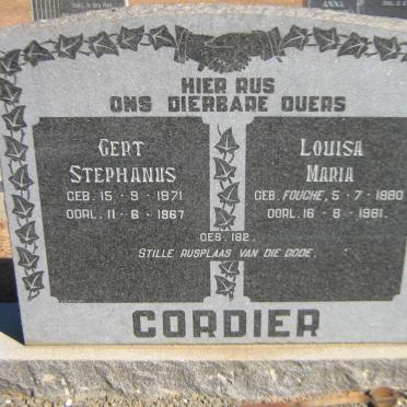 CORDIER Gert Stephanus 1871-1967 &amp; Louisa Maria FOUCHE 1880-1961