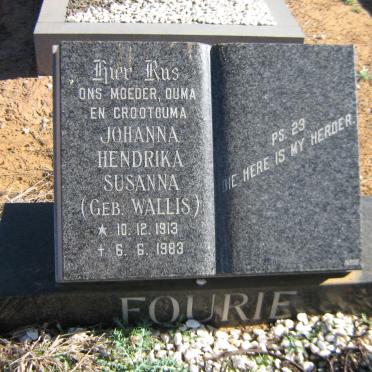 FOURIE Johanna Hendrika Susanna nee WALLIS 1913-1983