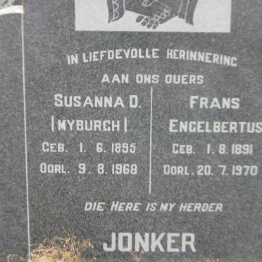 JONKER Frans Engelbertus 1891-1970 &amp; Susanna D. MYBURGH 1895-1968