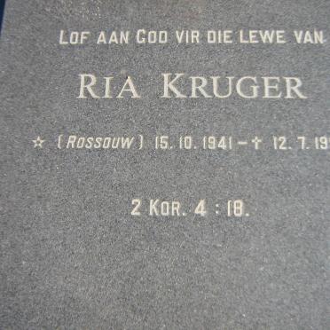 KRUGER Ria nee ROSSOUW 1941-1996