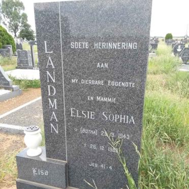LANDMAN Elsie Sophia nee BOTHA 1943-1986