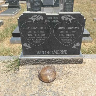 MERWE Christiaan Ludolf, van der 1895-1963 &amp; Anna Francina 1897-1972
