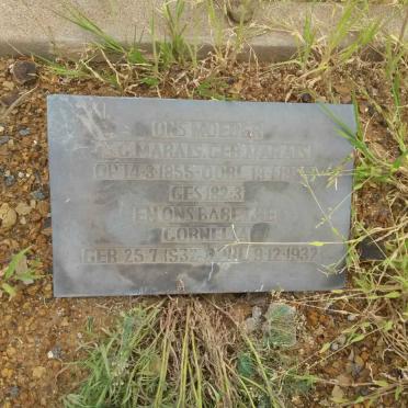 MARAIS S.G. nee MARAIS 1855-1936 :: MARAIS Cornelia 1932-1932