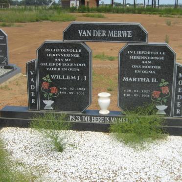 MERWE Willem J.J., van der 1923-2002 &amp; Martha H. 1927-2008