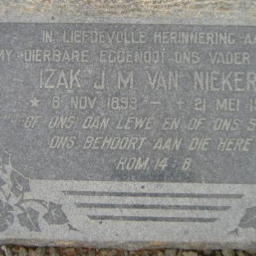 NIEKERK Izak J.M., van 1899-1969