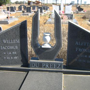 PREEZ Willem Jacobus, du 1916-1997 &amp; Aletta Fronika 1922-2005