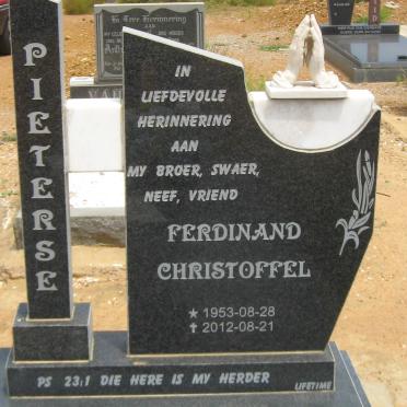 PIETERSE Ferdinand Christoffel 1953-2012