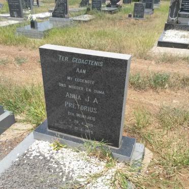 PRETORIUS Anna J.A. nee MEINTJIES 1919-1975