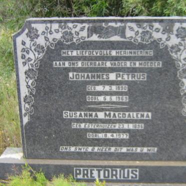 PRETORIUS Johannes Petrus 1890-1969 &amp; Susanna Magdalena ESTERHUIZEN 1896-1977