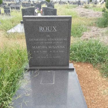 ROUX Martha Susanna 1908-1998