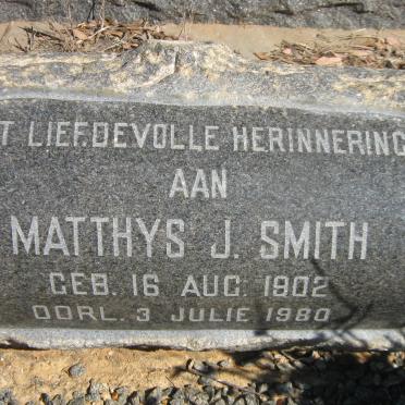 SMITH Matthys J. 1902-1980