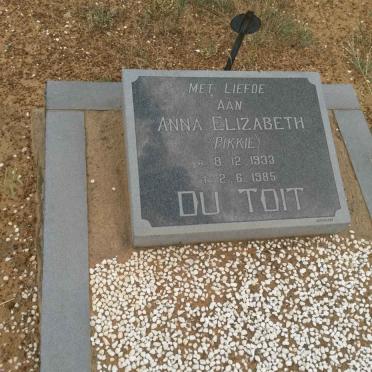 TOIT Anna Elizabeth, du 1933-1985