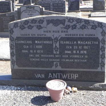 ANTWERP Cornelius Marthinus, van 1908-1970 &amp; Isabella Magaretha 1907-1976