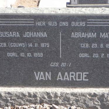 AARDE Abraham Matthys, van 1869-1941 &amp; Susara Johanna GOUWS 1875-1959