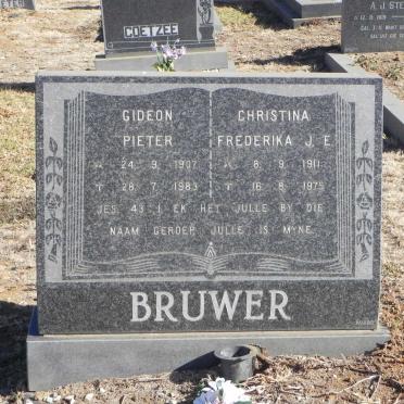 BRUWER Gideon Pieter 1907-1983 &amp; Christina Frederika J.E. 1911-1975