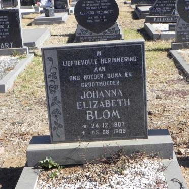 BLOM Johanna Elizabeth 1907-1985