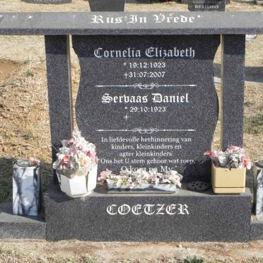 COETZER Servaas Daniel 1923-2016 &amp; Cornelia Elizabeth 1923-2006