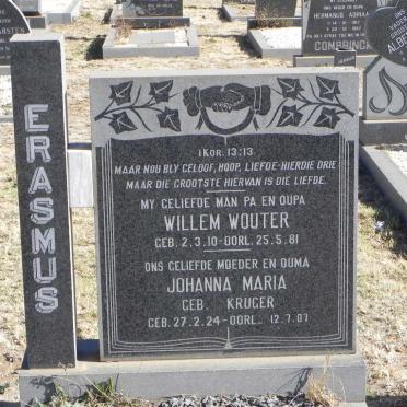 ERASMUS Willem Wouter 1910-1981 &amp; Johanna Maria KRUGER 1924-2007