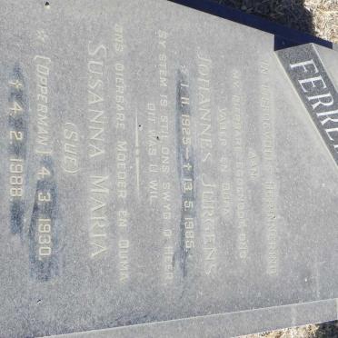 FERREIRA Johannes Jurgens 1925-1985 &amp; Susanna Maria OPPERMAN 1930-1988