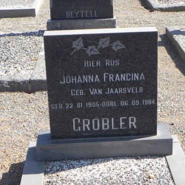 GROBLER Johanna Francina nee VAN JAARSVELD 1905-1984