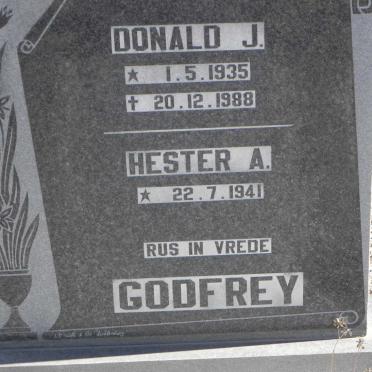 GODFREY Donald J. 1935-1988 &amp; Hester A. 1941-