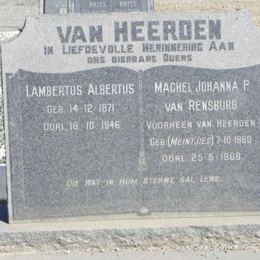 HEERDEN Lambertus Albertus, van 1871-1946 :: VAN RENSBURG Machel Johanna P. voorheen VAN HEERDEN nee MEINTJIES 1880-1968
