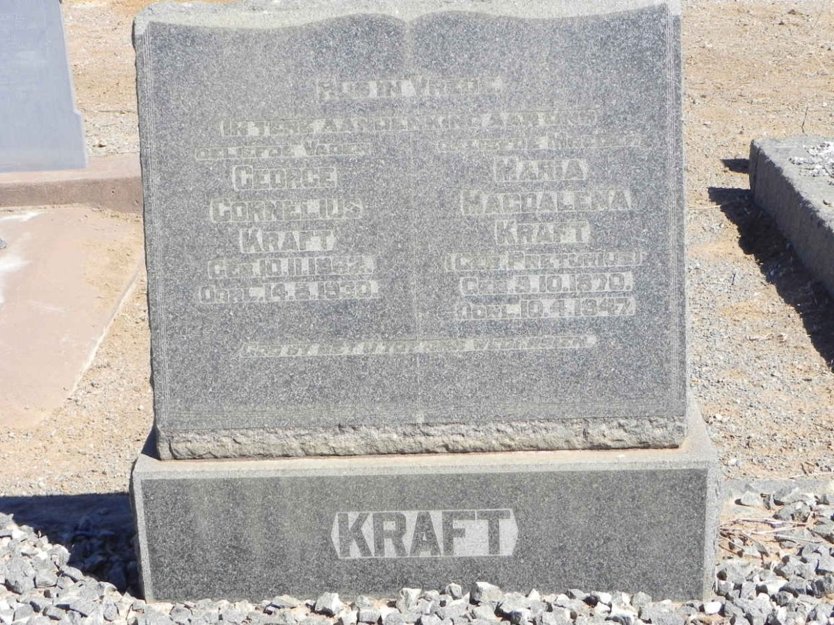 KRAFT George Cornelius 1862-1930 &amp; Maria Magdalena PRETORIUS 1870-1947