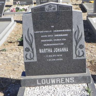 LOUWRENS Martha Johanna 1916-2006