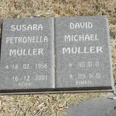 MULLER David Michael 1955-2004 &amp; Susara Petronella 1956-2001