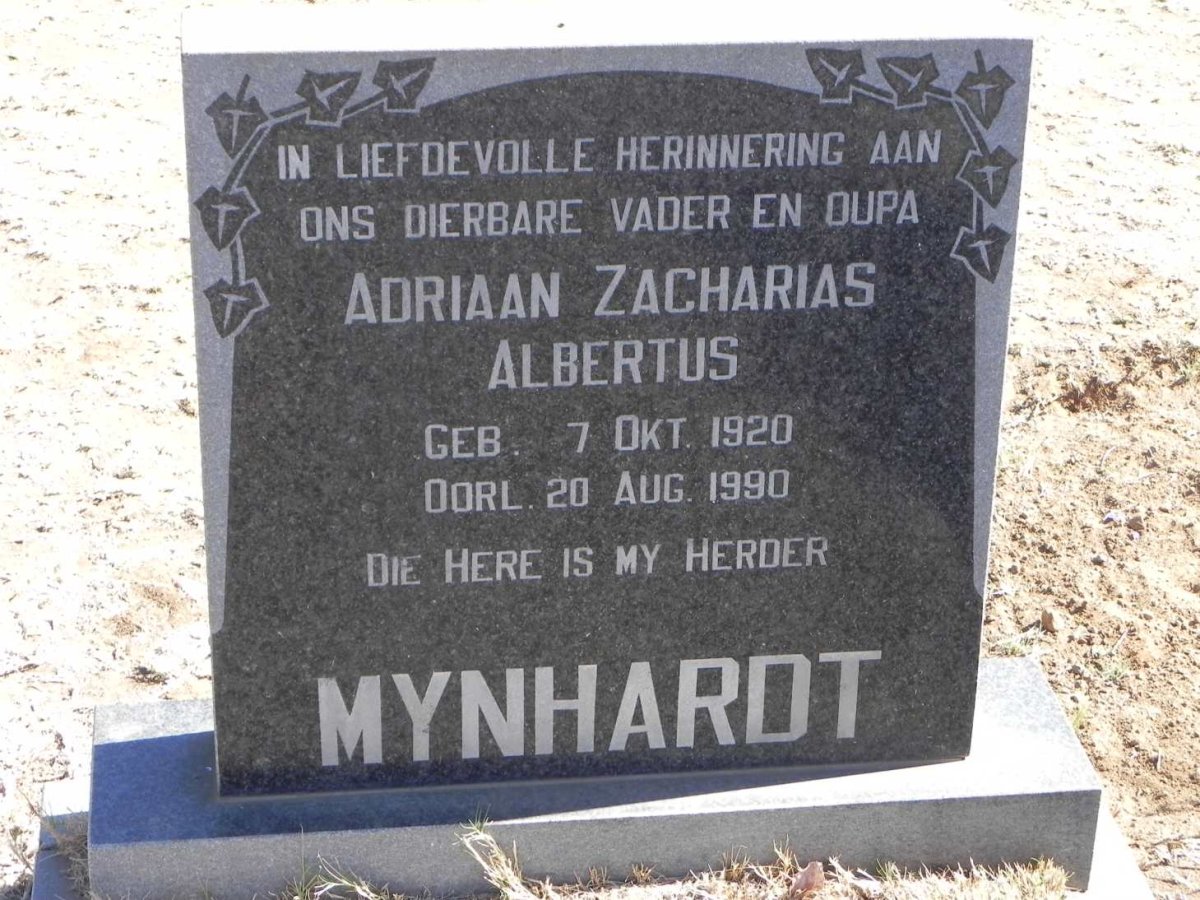 MYNHARDT Adriaan Zacharias Albertus 1920-1990