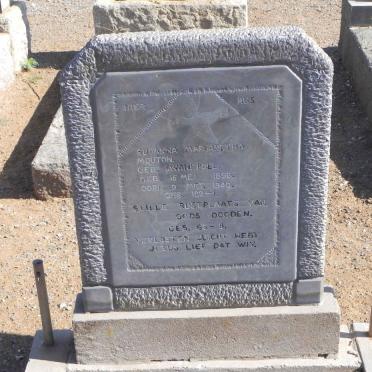 MOUTON Susanna Margaretha nee SWANEPOEL 1896-1940