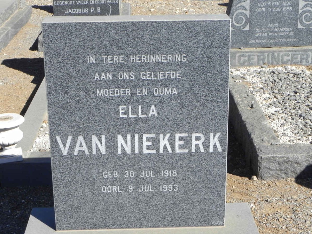 NIEKERK Ella, van 1918-1993