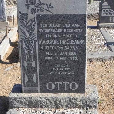 OTTO Margaretha Susanna R. nee DAUTH 1866-1953