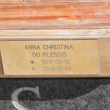 PLESSIS Anna Christina, du 1929-2008