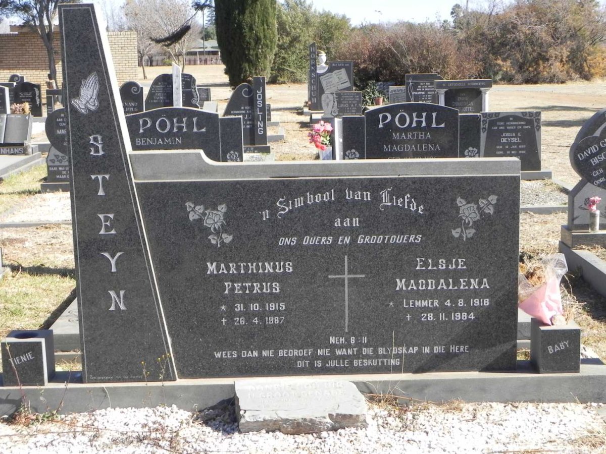 STEYN Marthinus Petrus 1915-1987 &amp; Elsje Magdalena LEMMER 1918-1984