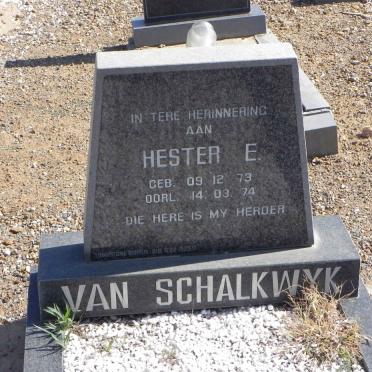 SCHALKWYK  Hester E., van 1973-1974
