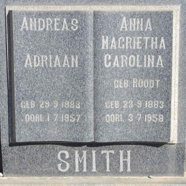 SMITH Andreas Adriaan 1883-1957 &amp; Anna Magrietha Carolina ROODT 1883-1958