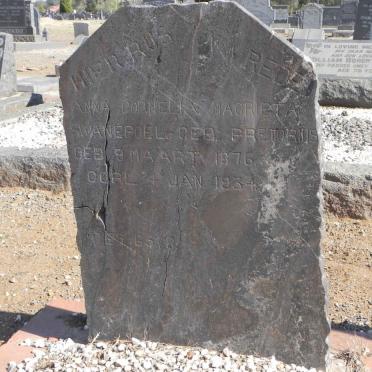 SWANEPOEL Anna Cornelia Magrieta nee PRETORIUS 1876-1934